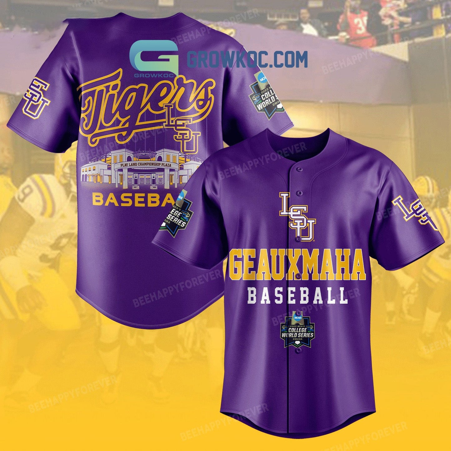 Geauxmaha Baseball 2023 NCAA World Series Baseball Jersey baseball jersey product view 1
