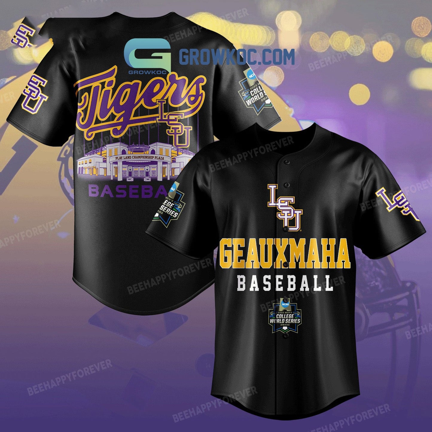 Geauxmaha Baseball 2023 NCAA World Series Baseball Jersey baseball jersey product view 2