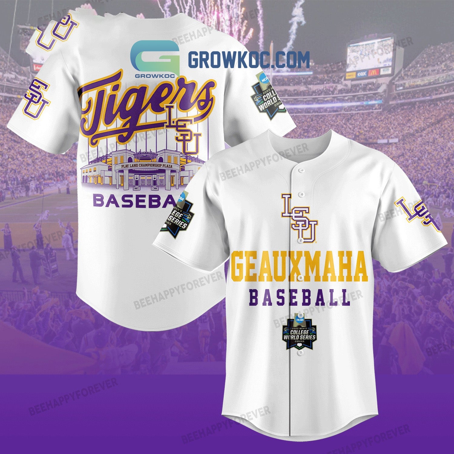 Geauxmaha Baseball 2023 NCAA World Series Baseball Jersey baseball jersey product view 3