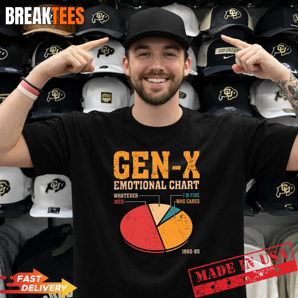 Gen-X Emotional Chart T-Shirt Unisex T-shirt, Sweatshirt, Hoodie, Long Sleeve Tee - T-Shirt, Sweatshirt, Hoodie