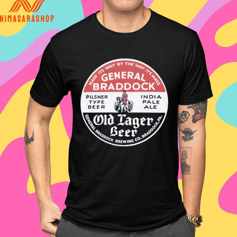 General Braddock Old Lager Beer Pilsner Type India - Adult & Kids T-Shirts, Sweatshirts & Hoodies apparel design preview 4