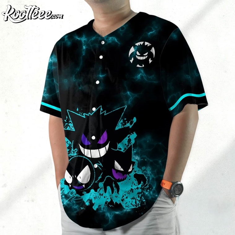 Gengar Japanese Anime Gift Baseball Jersey baseball jersey product view 1