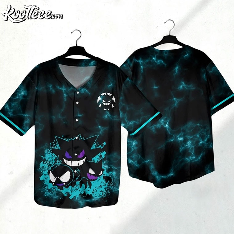 Gengar Japanese Anime Gift Baseball Jersey baseball jersey product view 3