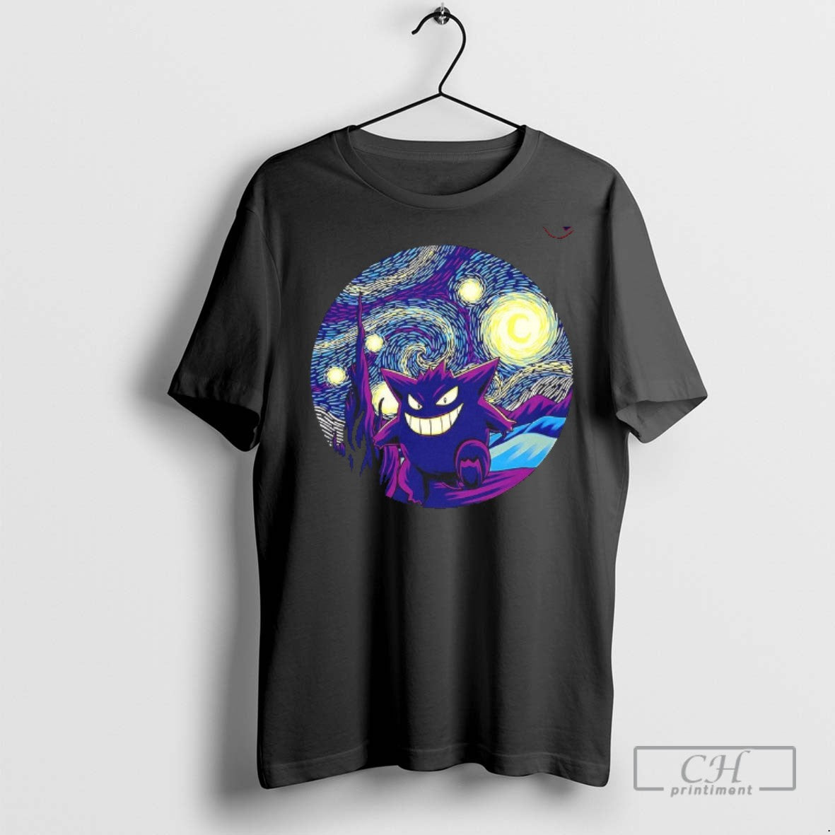 Gengar X Van Goghs Starry Night Starry Ghost T Shirts Unisex T-shirt, Sweatshirt, Hoodie, Long Sleeve Tee - T-Shirt, Sweatshirt, Hoodie