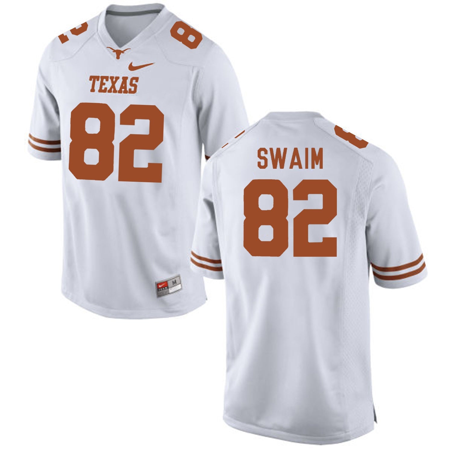 Geoff Swaim 82 White College Football Jersey football jersey product view 1