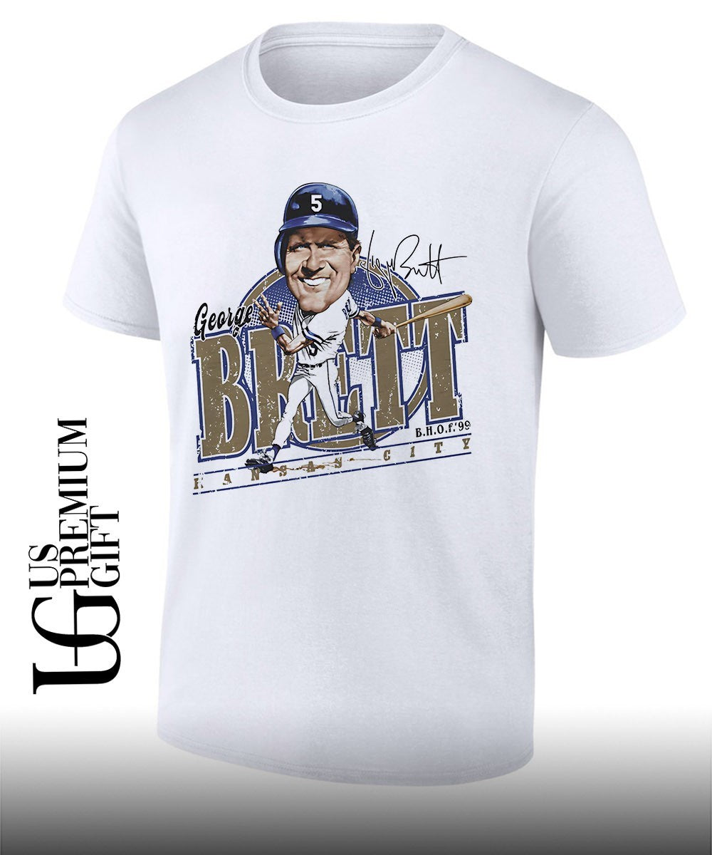 George Brett Kansas City Royals baseball 2026 signature caricature shirt Unisex T-shirt, Sweatshirt, Hoodie, Long Sleeve Tee - T-Shirt, Sweatshirt, Hoodie