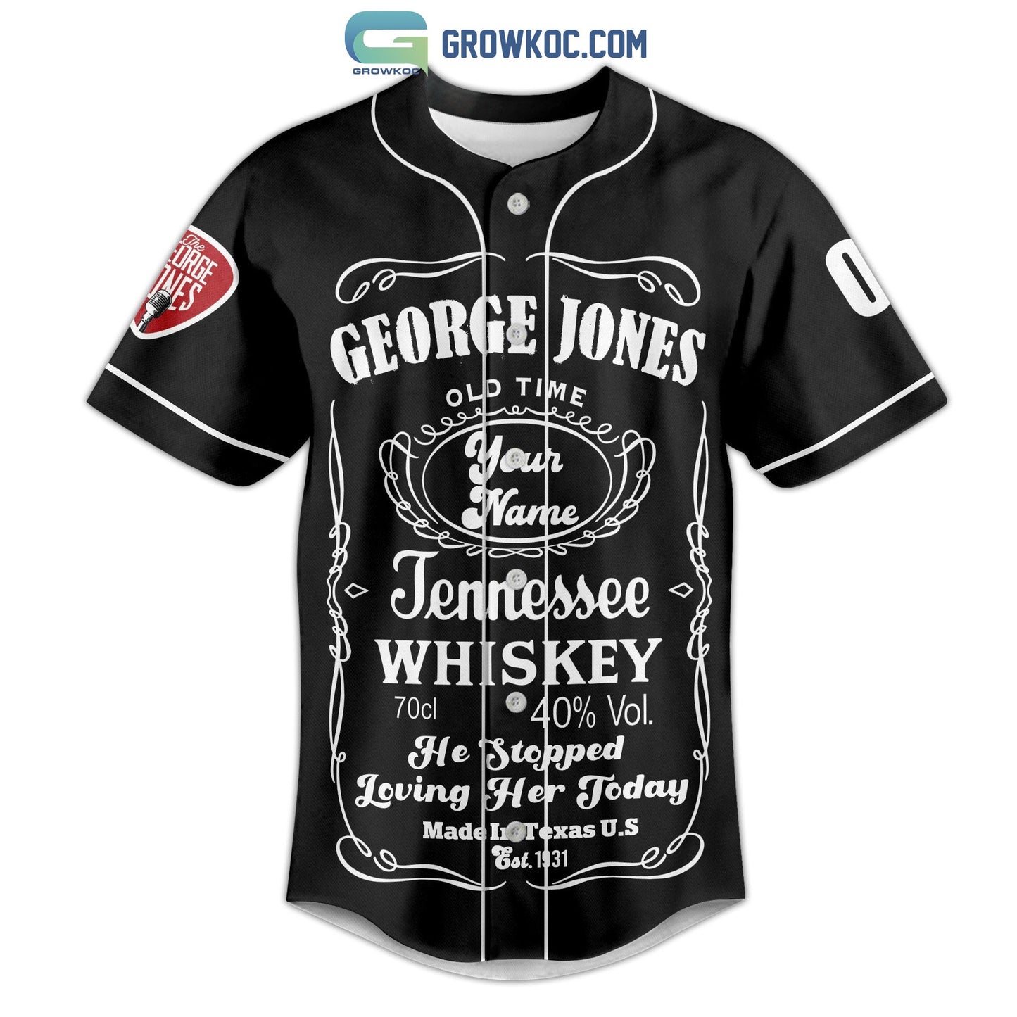 George Jones He Stopped Loving Her Today Personalized Baseball Jersey baseball jersey product view 2