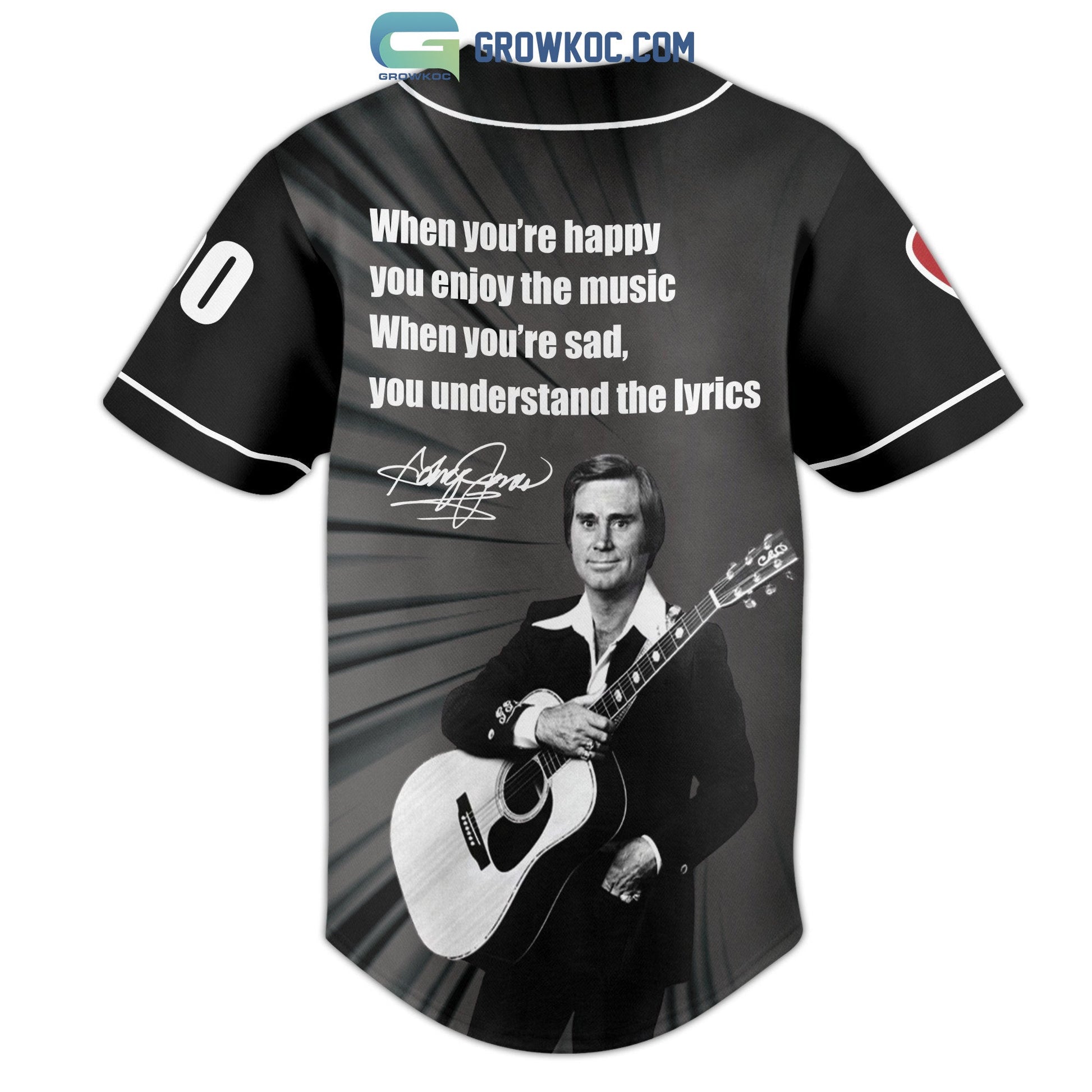 George Jones He Stopped Loving Her Today Personalized Baseball Jersey baseball jersey product view 3