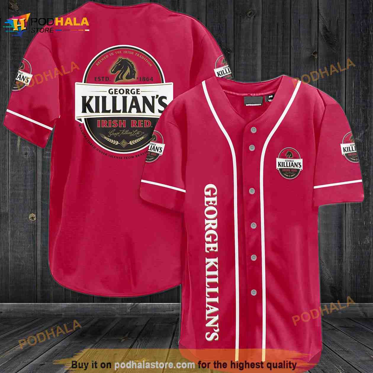 George Killian’s Irish Red 3D Baseball Jersey baseball jersey product view 1