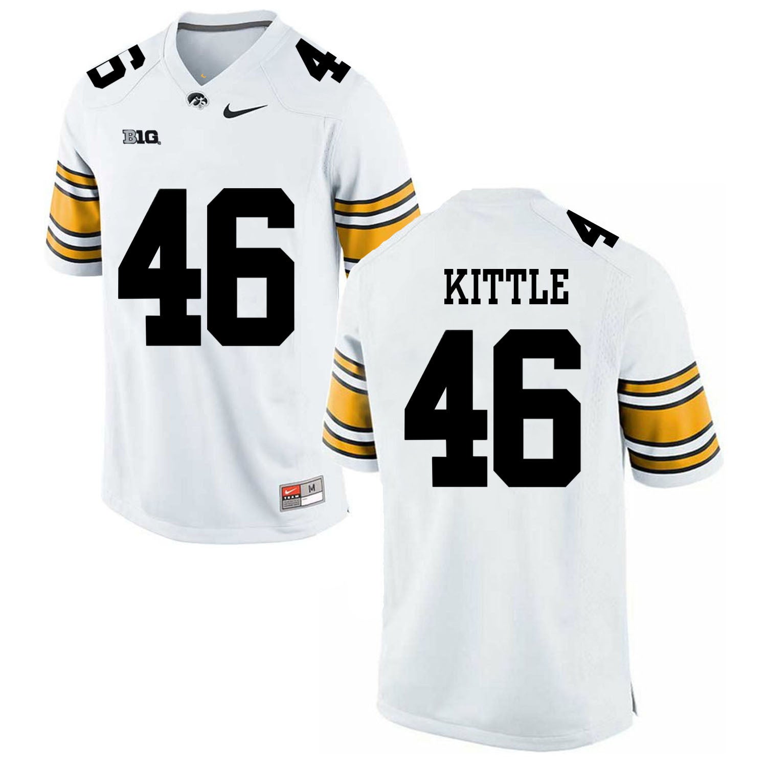 George Kittle 46 White College Football Jersey football jersey product view 1