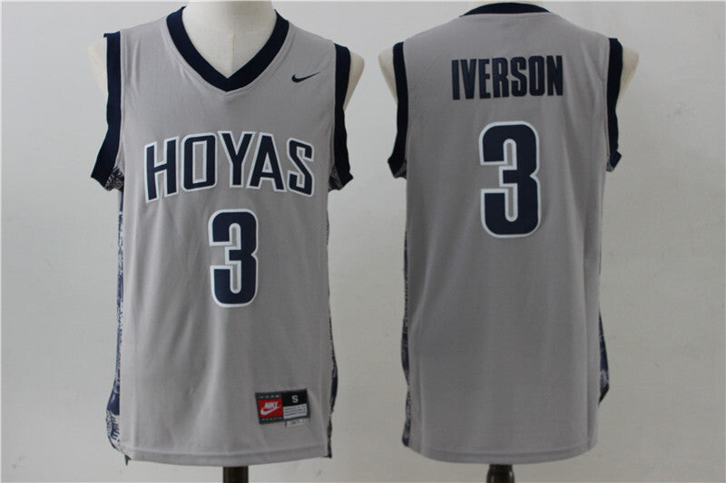 Georgetown Hoyas 3 Allen Iverson Style 1 College Football Jersey football jersey product view 1