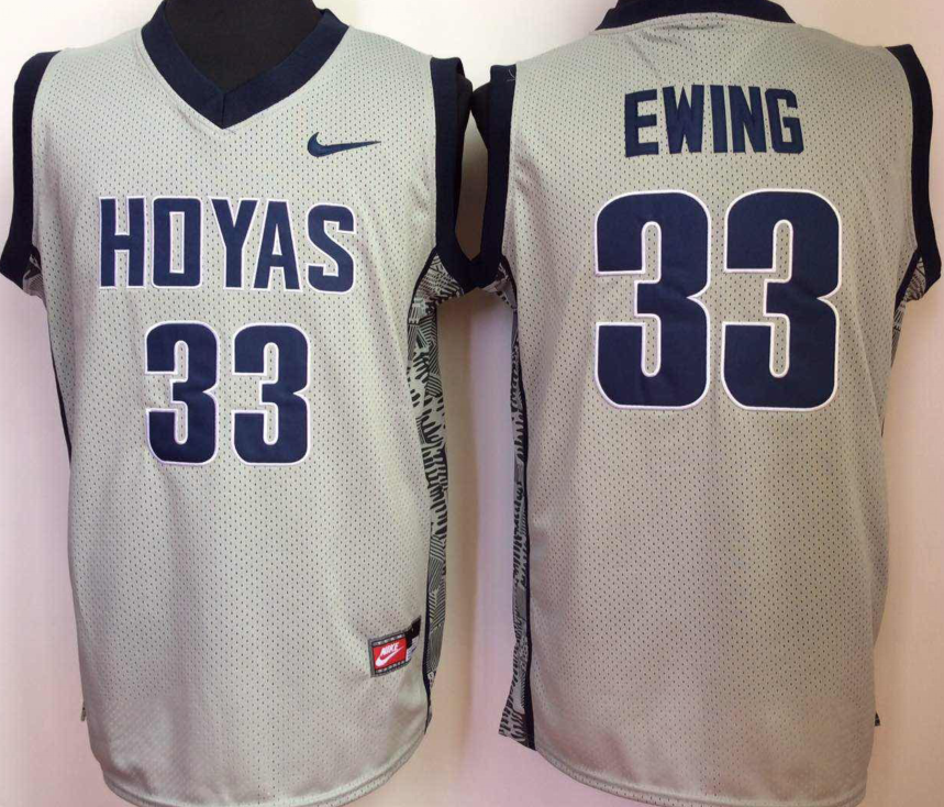Georgetown Hoyas GRAY #33 Patrick Ewing College Football Jersey football jersey product view 1