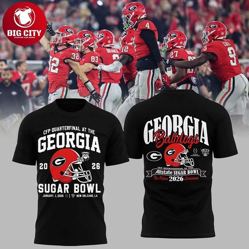 Georgia Bulldogs Celebrate 2026 Sugar Bowl Champions Two Sided Shirt Unisex T-shirt, Sweatshirt, Hoodie, Long Sleeve Tee - T-Shirt, Sweatshirt, Hoodie