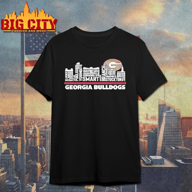 Georgia Bulldogs Football Name Players Shape Skyline City Shirt Unisex T-shirt, Sweatshirt, Hoodie, Long Sleeve Tee - T-Shirt, Sweatshirt, Hoodie