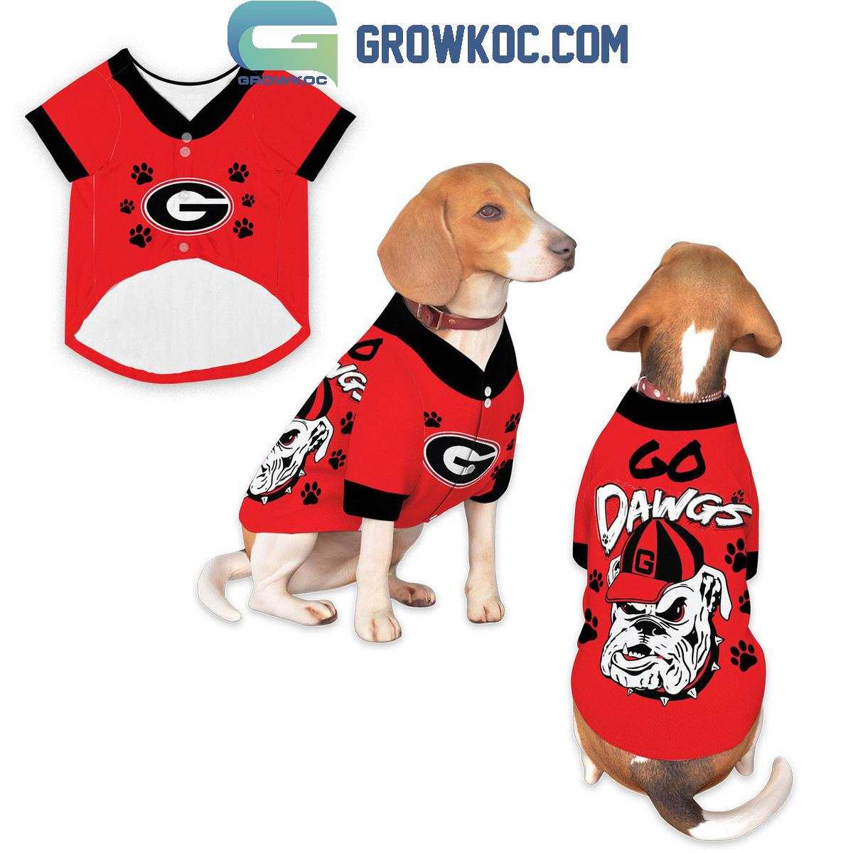 Georgia Bulldogs Go Dawgs Red Version Pet Baseball Jersey baseball jersey product view 1