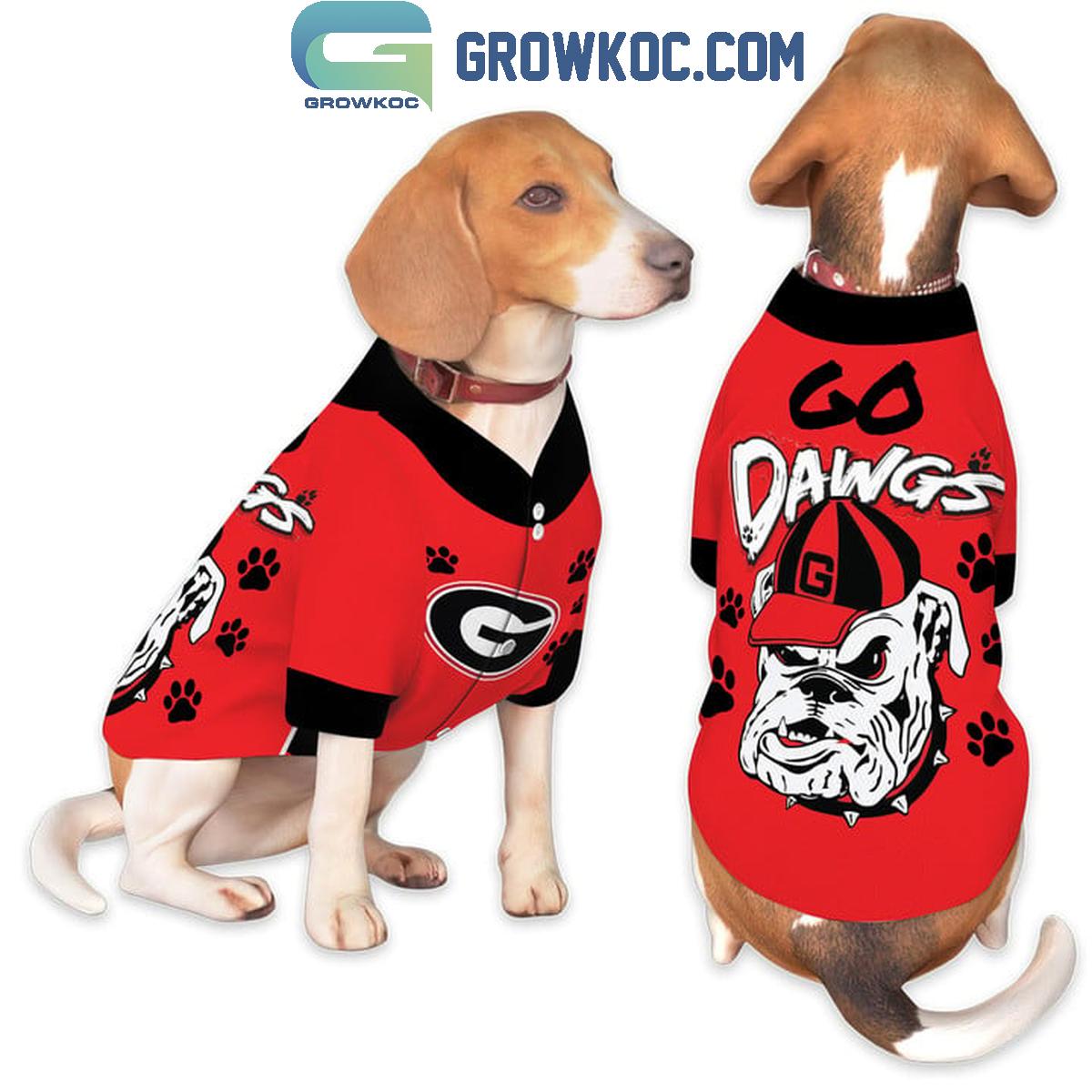 Georgia Bulldogs Go Dawgs Red Version Pet Baseball Jersey baseball jersey product view 2