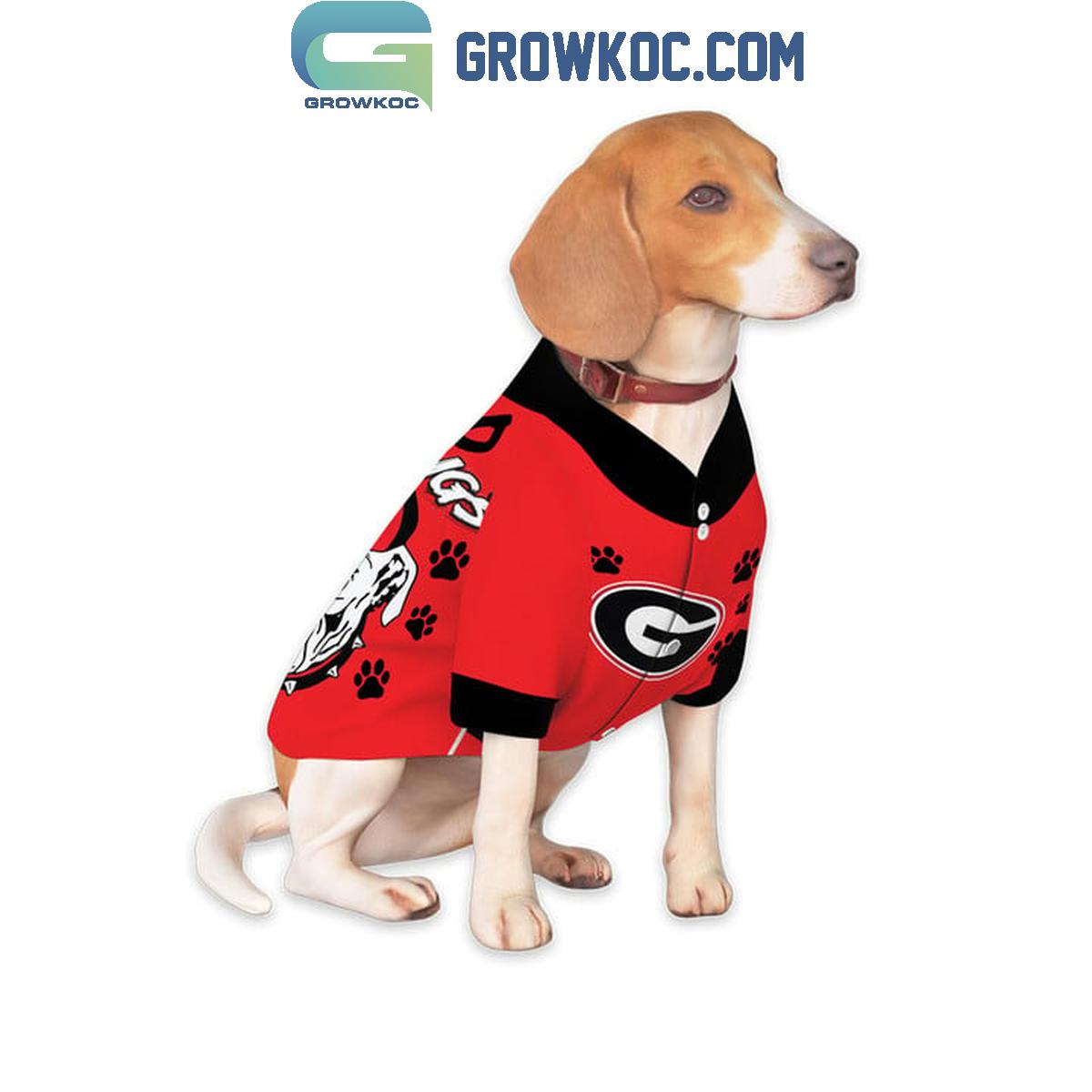 Georgia Bulldogs Go Dawgs Red Version Pet Baseball Jersey baseball jersey product view 3