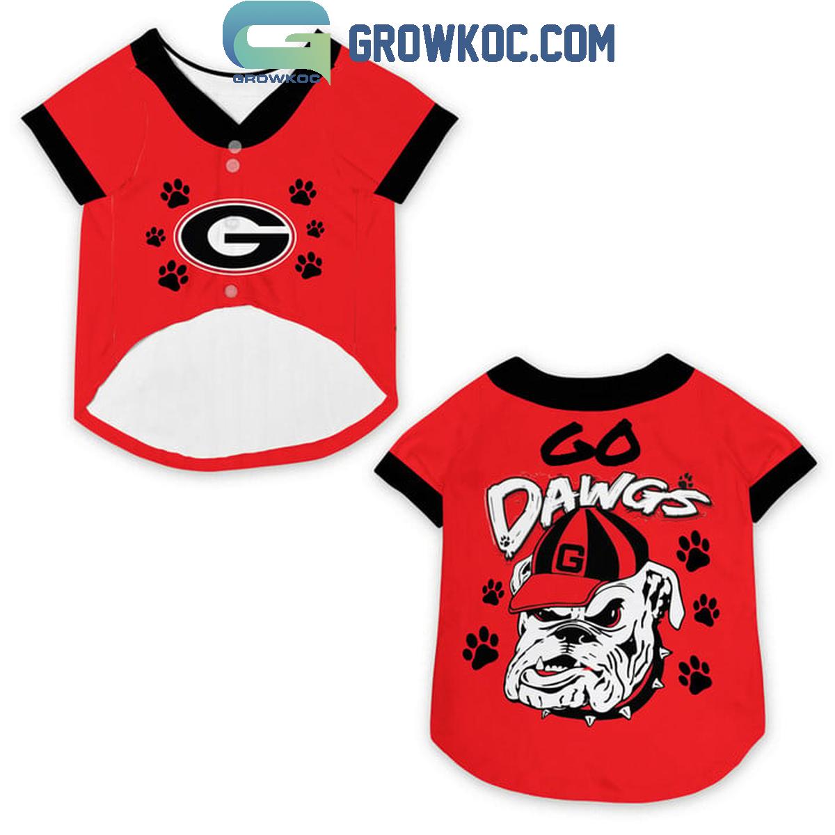 Georgia Bulldogs Go Dawgs Red Version Pet Baseball Jersey baseball jersey product view 4