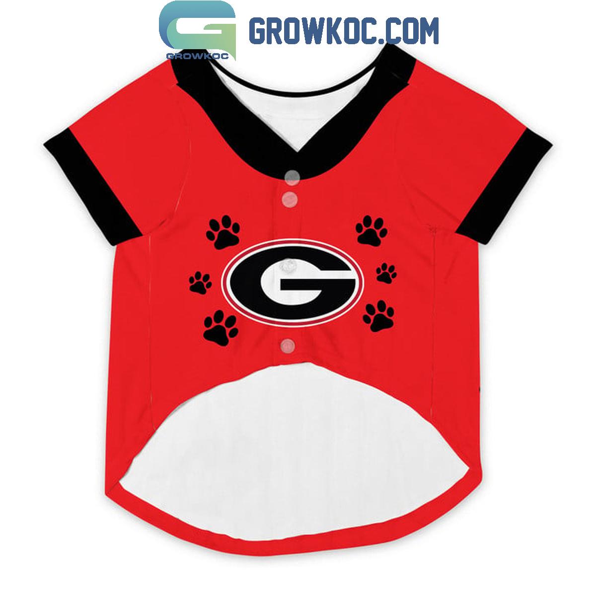 Georgia Bulldogs Go Dawgs Red Version Pet Baseball Jersey baseball jersey product view 5