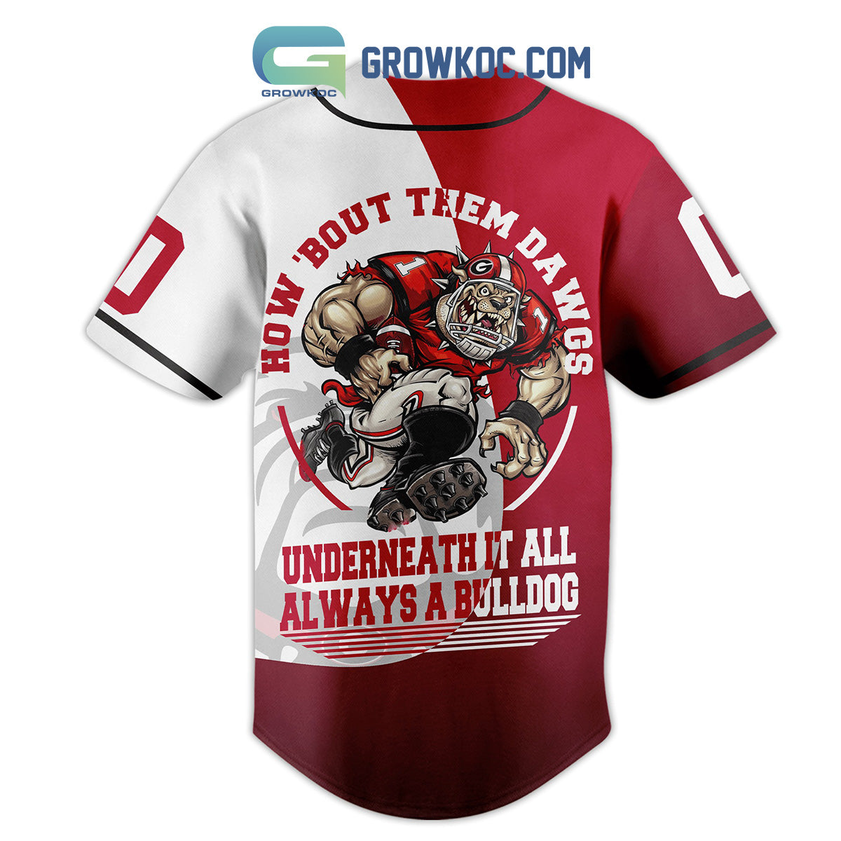Georgia Bulldogs How ‘Bout Them Dawgs Underneath It All Always A Bulldog Personalized Baseball Jersey baseball jersey product view 3