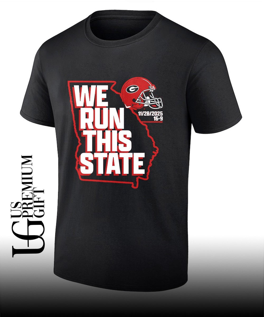 Georgia Bulldogs we run this state football 2025 graphic pride shirt Unisex T-shirt, Sweatshirt, Hoodie, Long Sleeve Tee - T-Shirt, Sweatshirt, Hoodie