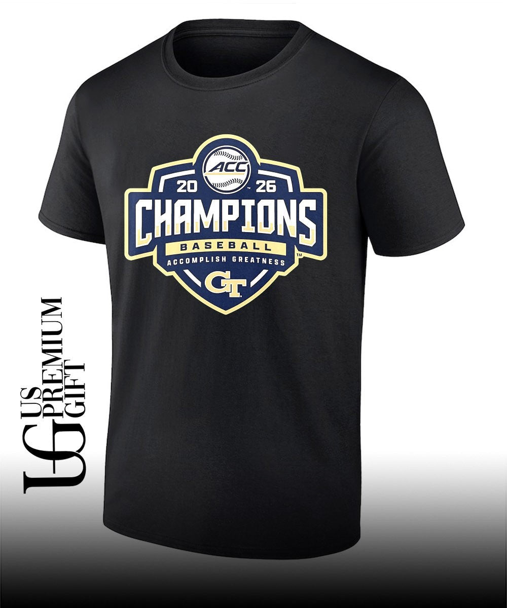 Georgia Tech Yellow Jackets Accomplish Greatness Champions ACC Baseball 2026 shirt Unisex T-shirt, Sweatshirt, Hoodie, Long Sleeve Tee - T-Shirt, Sweatshirt, Hoodie