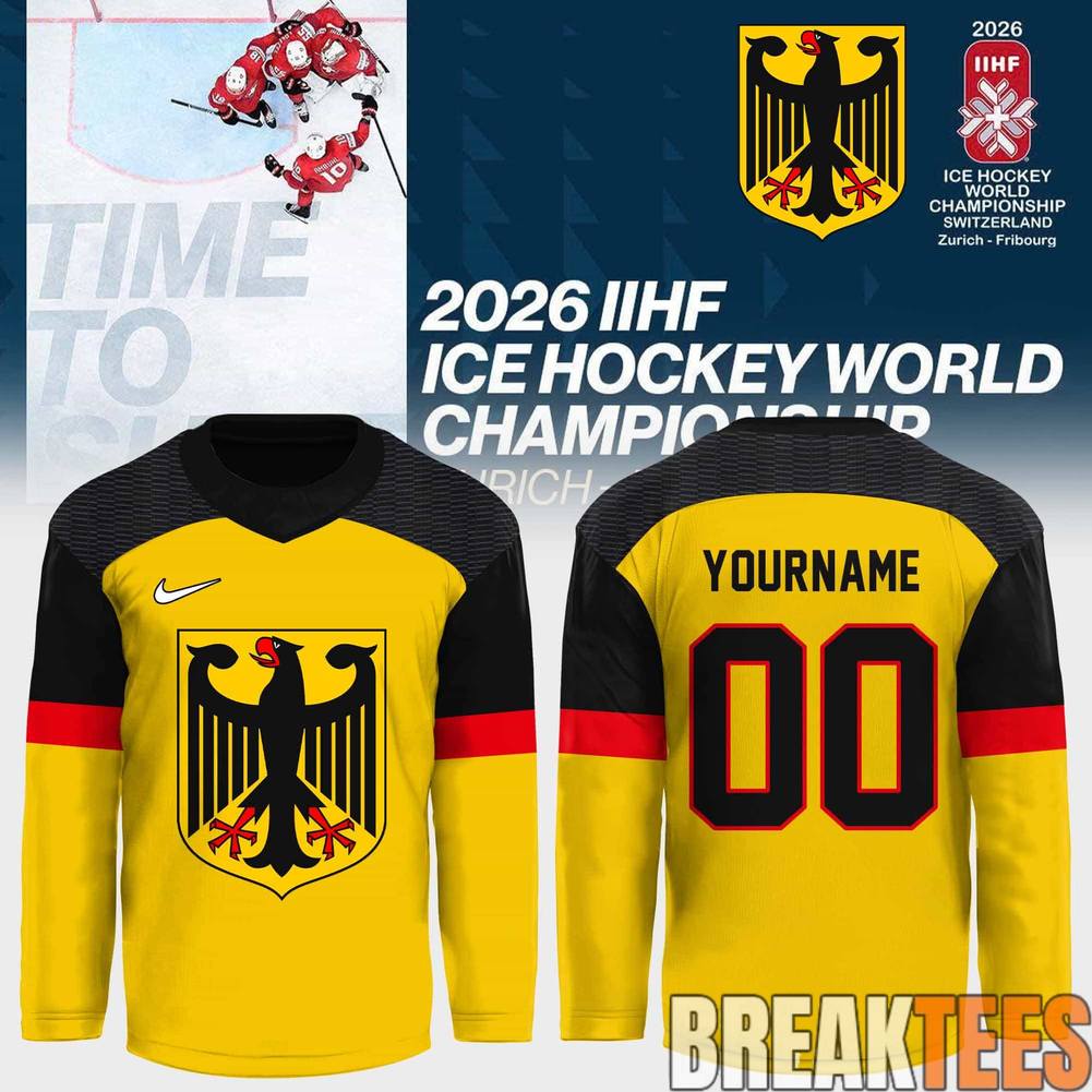 Germany 2026 IIHF Ice Hockey Championship Custom Hockey Jersey Unisex T-shirt, Sweatshirt, Hoodie, Long Sleeve Tee - T-Shirt, Sweatshirt, Hoodie