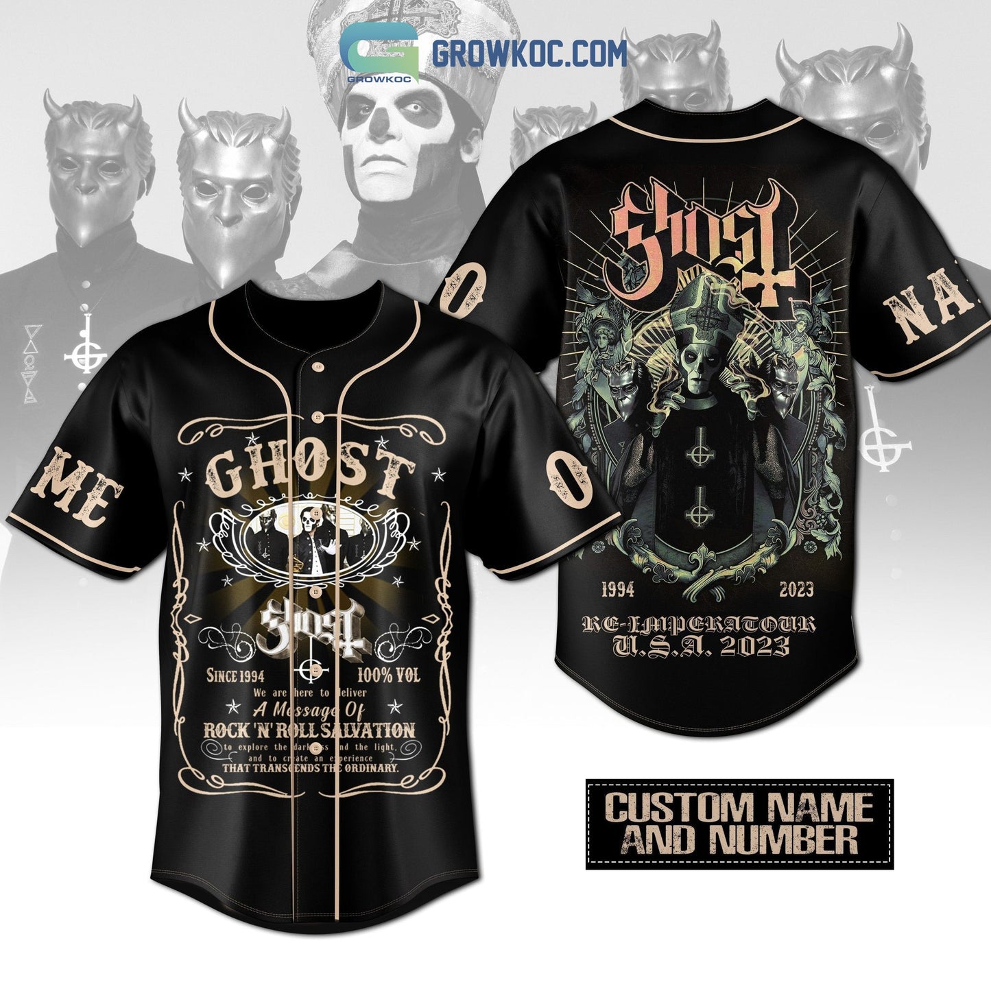 Ghost Band Re Impera Tour USA 2023 Personalized Baseball Jersey baseball jersey product view 1