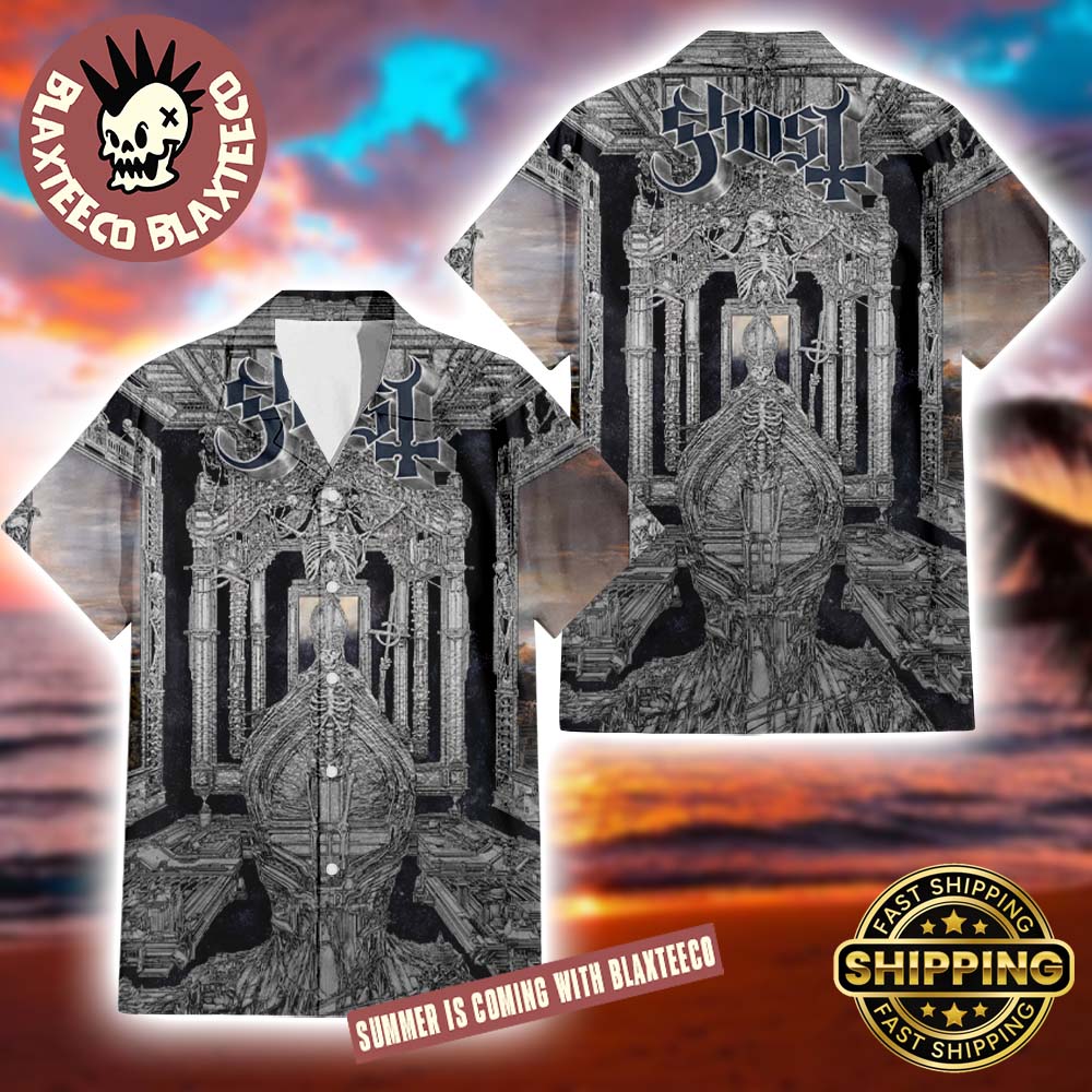 Ghost Band Skeleta Album Cover Art Summer 2025 Hawaiian Shirt Unisex T-shirt, Sweatshirt, Hoodie, Long Sleeve Tee - T-Shirt, Sweatshirt, Hoodie