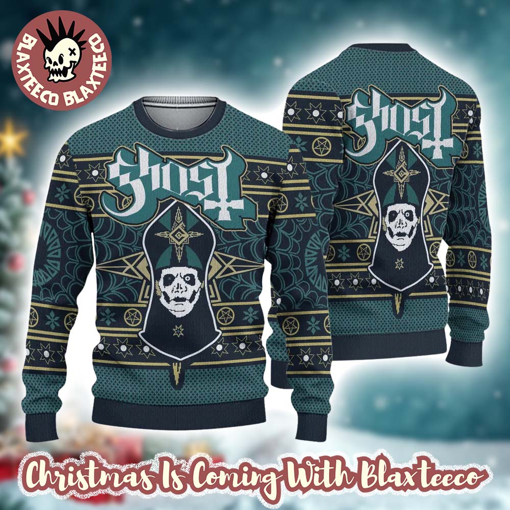 Ghost Band Sweater Papa Emeritus Gothic Spider Web Pattern Emeral Ugly Christmas Sweater Unisex T-shirt, Sweatshirt, Hoodie, Long Sleeve Tee - T-Shirt, Sweatshirt, Hoodie