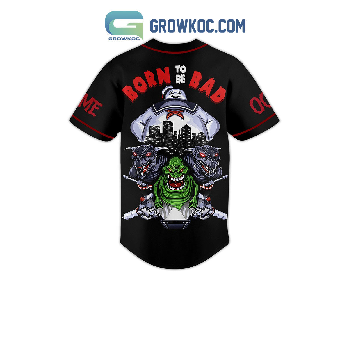 Ghost Busters Born To Be Bad Personalized Baseball Jersey baseball jersey product view 3