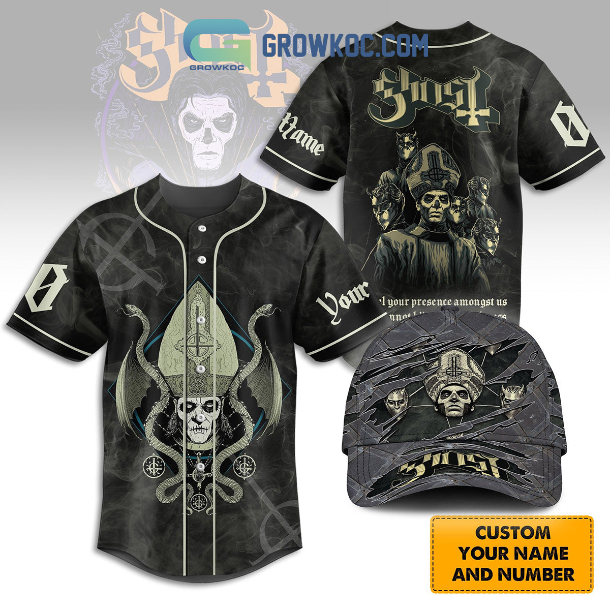 Ghost I Feel Your Presence Amongst Us Personalized Baseball Jersey baseball jersey product view 1