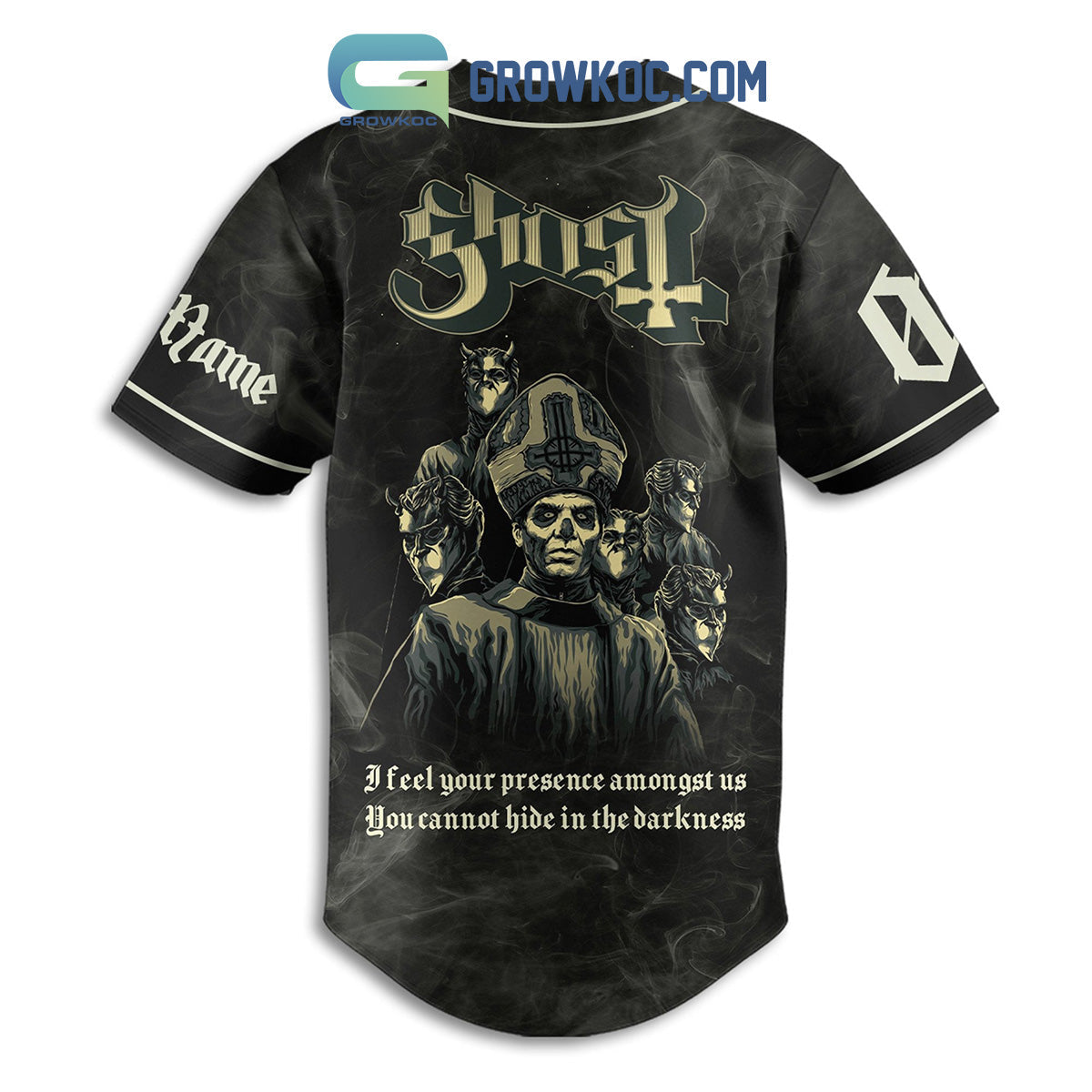 Ghost I Feel Your Presence Amongst Us Personalized Baseball Jersey baseball jersey product view 3