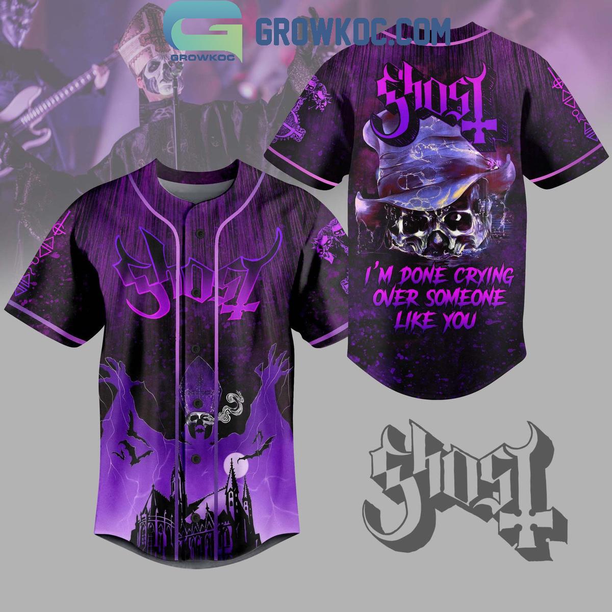 Ghost I’m Done Crying Over Someone Like You Personalized Baseball Jersey baseball jersey product view 1