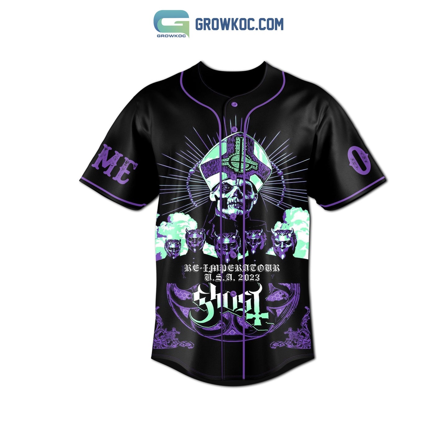 Ghost Impera Tour With Special Guest Amon Amarch Personalized Baseball Jersey baseball jersey product view 2