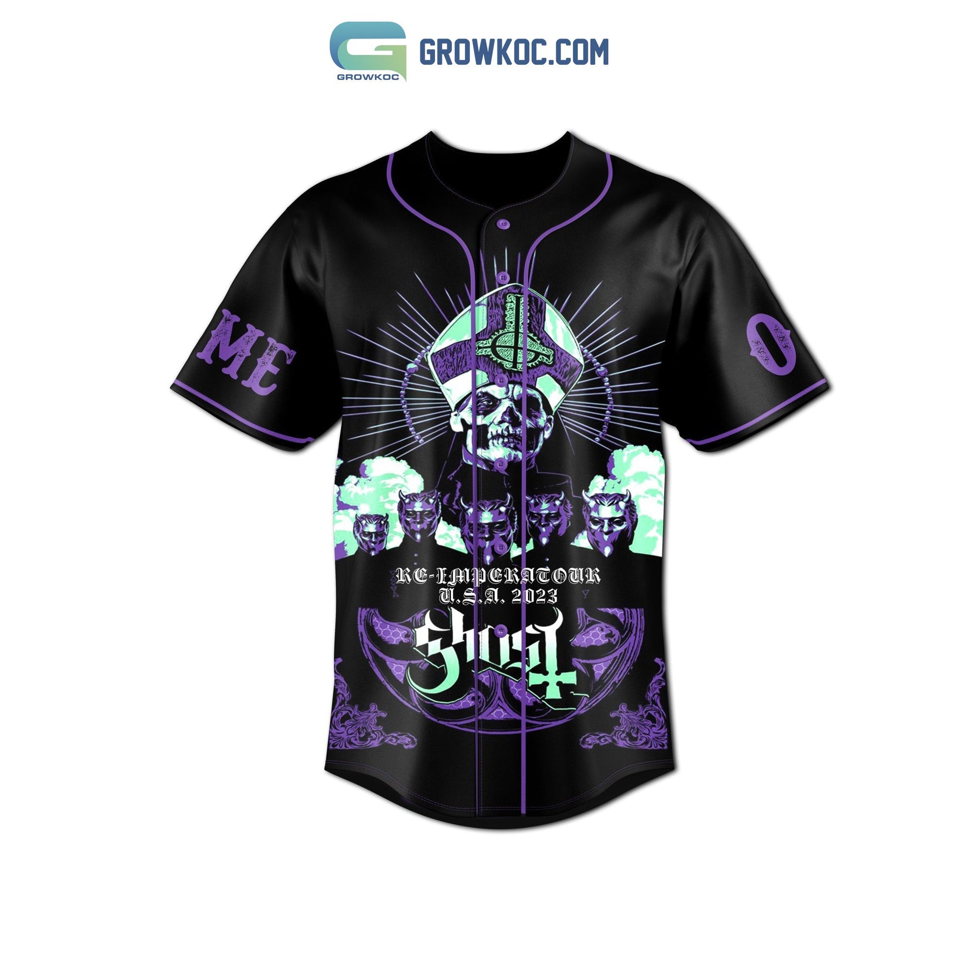 Ghost Impera Tour With Special Guest Amon Amarch Personalized Baseball Jersey baseball jersey product view 2
