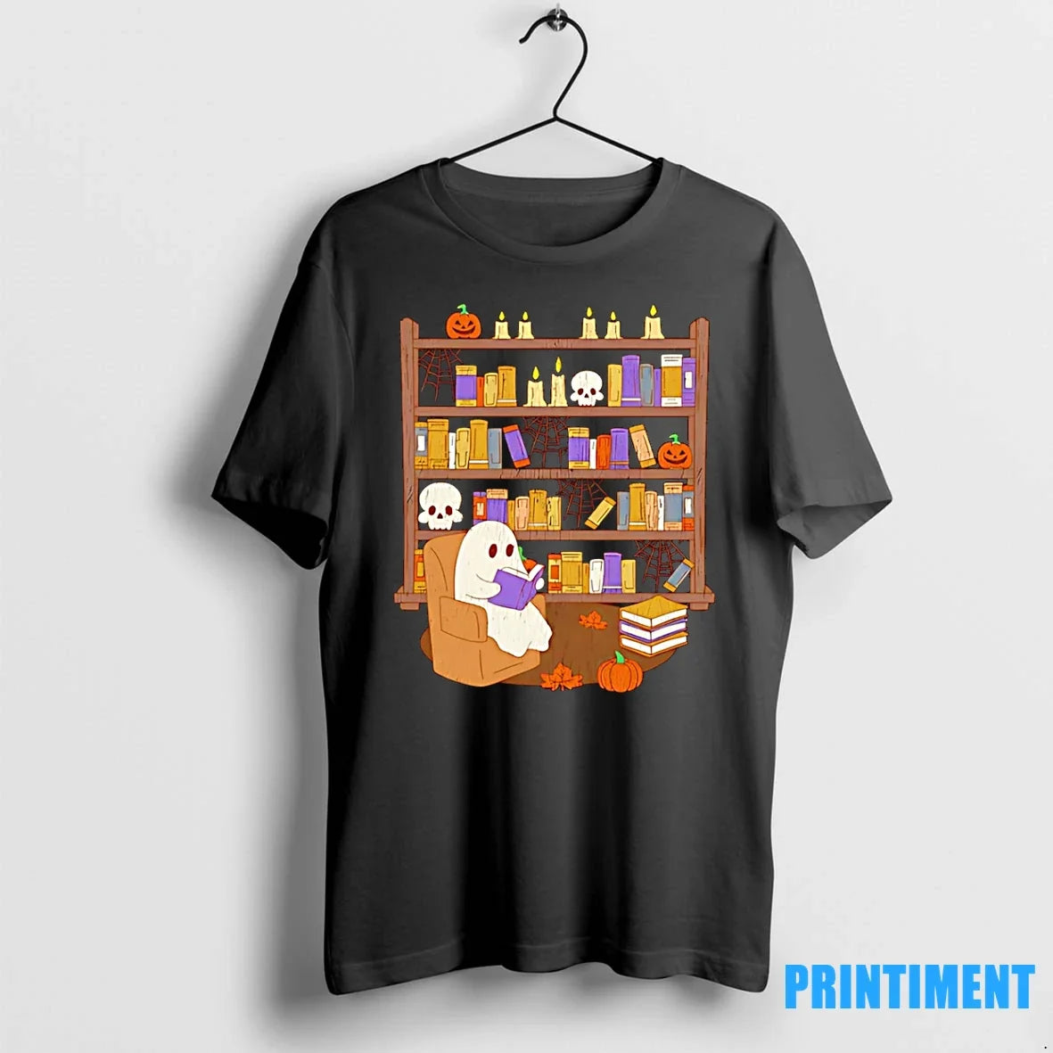 Ghost Library Halloween Cartoon Tshirts Sweater Unisex T-shirt, Sweatshirt, Hoodie, Long Sleeve Tee - T-Shirt, Sweatshirt, Hoodie