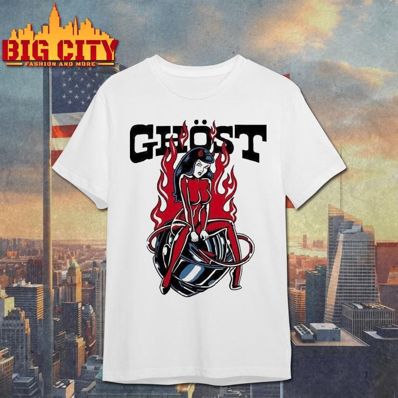 Ghost Racing Ghost Girl Red Flames Helmet Shirt Unisex T-shirt, Sweatshirt, Hoodie, Long Sleeve Tee - T-Shirt, Sweatshirt, Hoodie