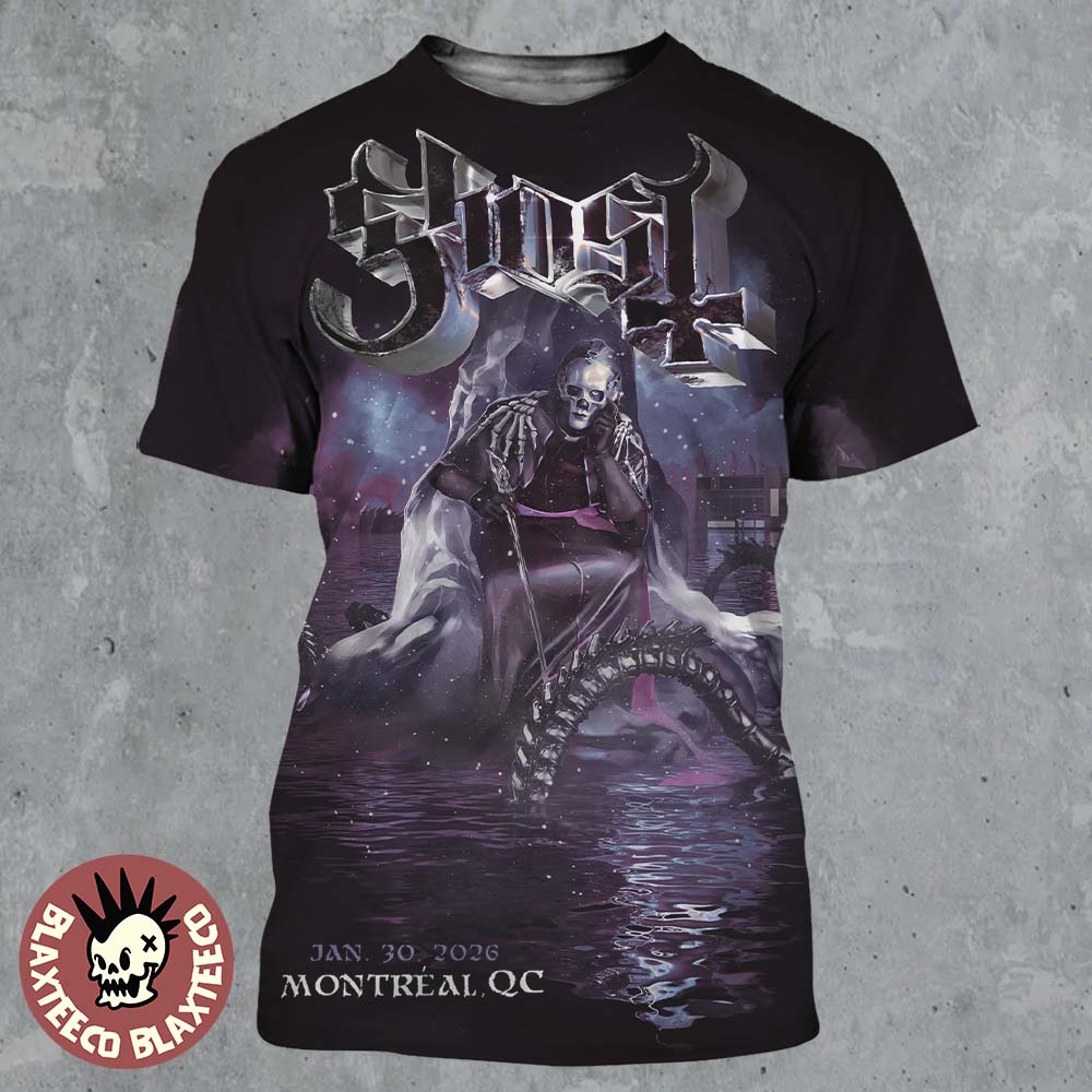 Ghost Skeletour 2026 Montreal Quebec Venue Exclusive Art At Centre Bell On January 30 2026 All Over Print Shirt - T-Shirt, Sweatshirt, Hoodie