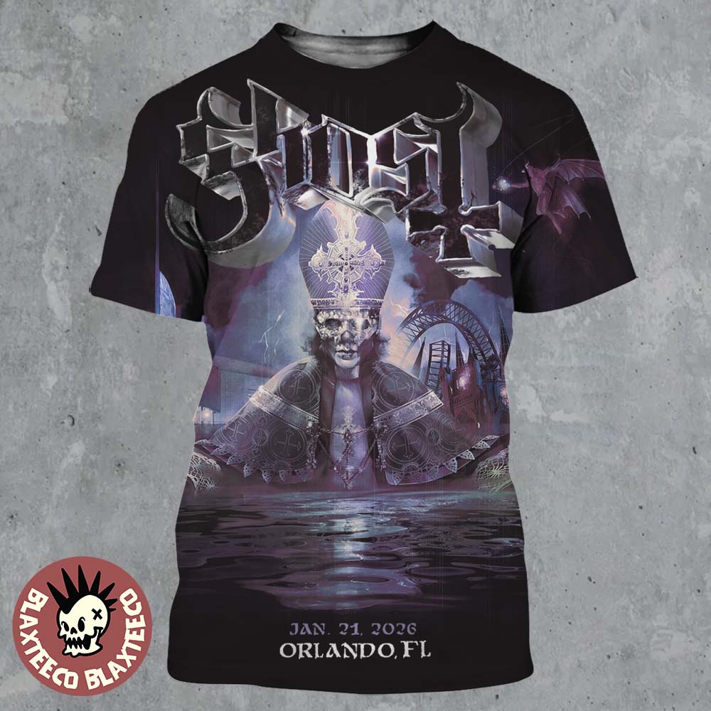 Ghost Skeletour 2026 Orlando Florida Exclusive Art All Over Print Shirt Unisex T-shirt, Sweatshirt, Hoodie, Long Sleeve Tee - T-Shirt, Sweatshirt, Hoodie