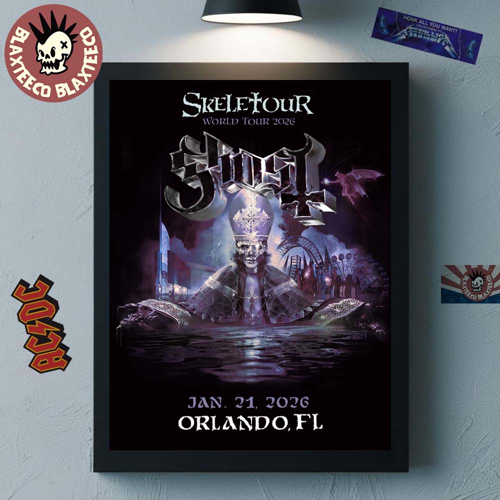 Ghost Skeletour 2026 Orlando Florida Exclusive Art Decor Poster Canvas Unisex T-shirt, Sweatshirt, Hoodie, Long Sleeve Tee - T-Shirt, Sweatshirt, Hoodie