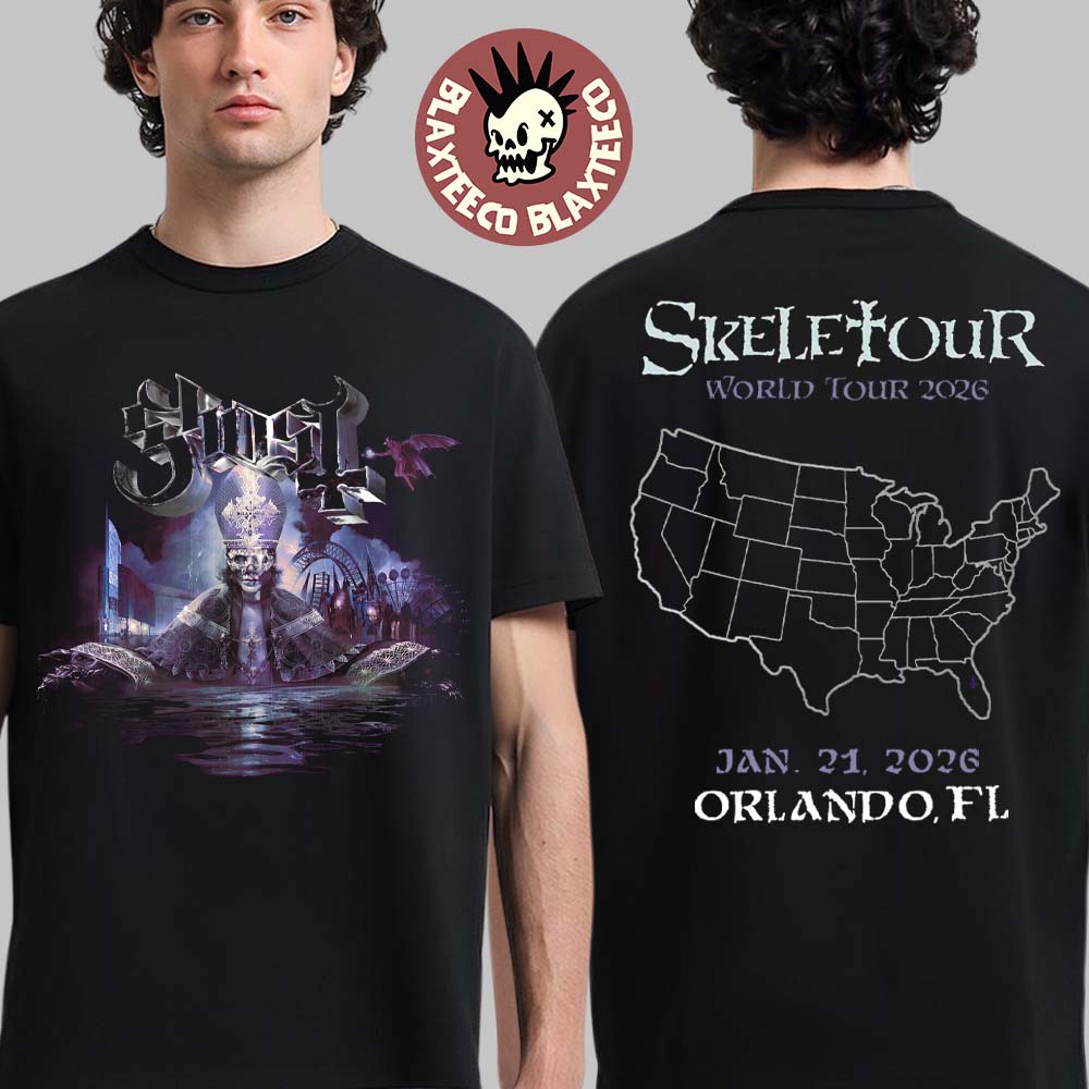 Ghost Skeletour 2026 Orlando Florida Venue Tee At Kia Center On January 21 2026 T-Shirt Unisex T-shirt, Sweatshirt, Hoodie, Long Sleeve Tee - T-Shirt, Sweatshirt, Hoodie