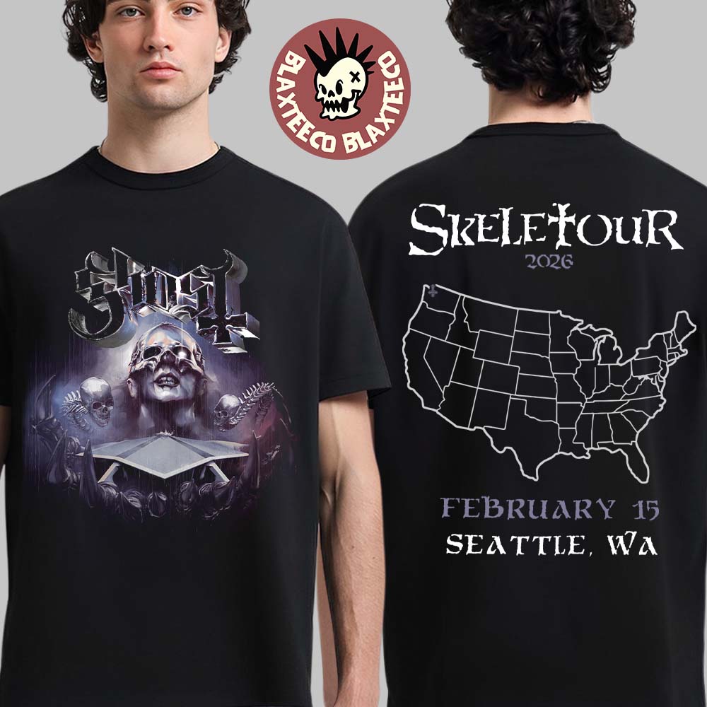 Ghost Skeletour 2026 Seattle Ritual Exclusive Tee At Climate Pledge Arena On February 15 2026 Two Sided T-Shirt - T-Shirt, Sweatshirt, Hoodie