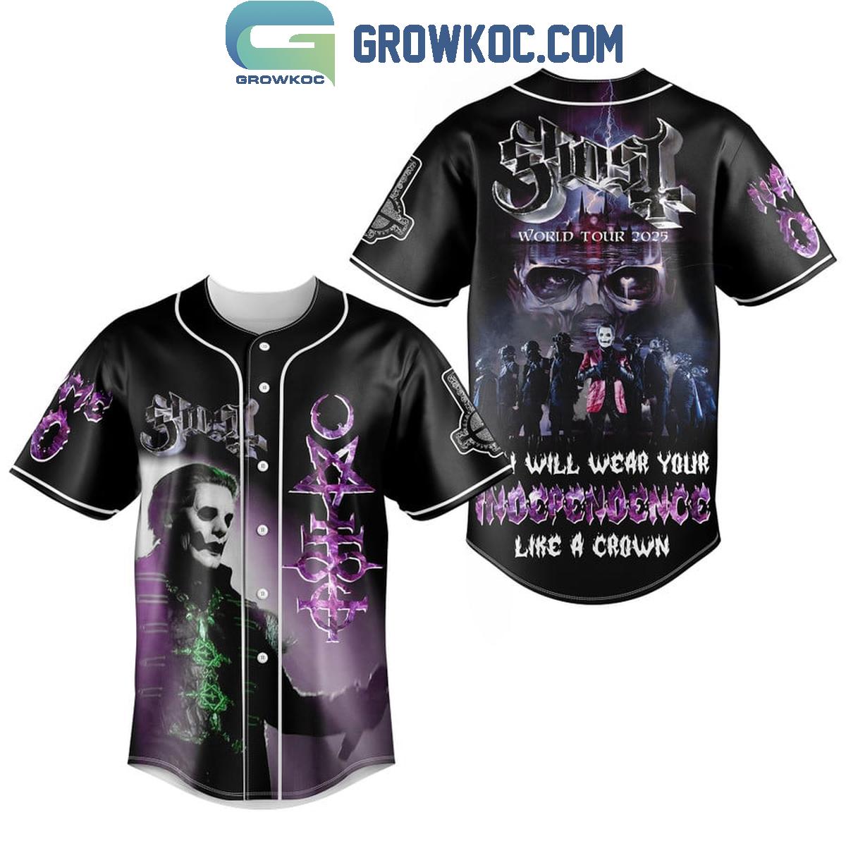 Ghost Wearing Your Independence Like A Crown Tour Personalized Baseball Jersey baseball jersey product view 1