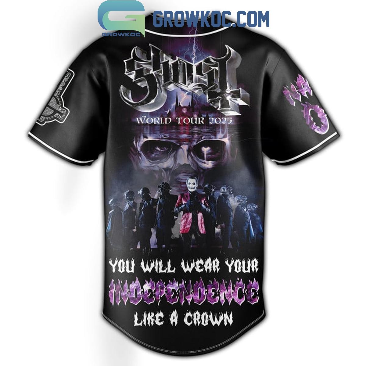 Ghost Wearing Your Independence Like A Crown Tour Personalized Baseball Jersey baseball jersey product view 3