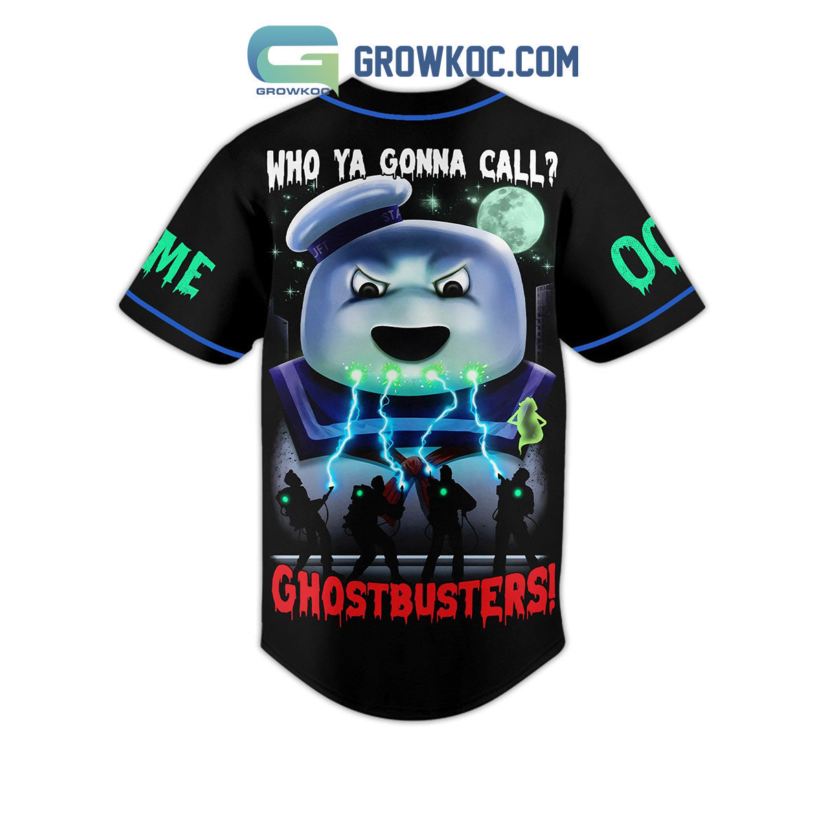 Ghostbusters I Ain’t Afraid Of No Ghost Personalized Baseball Jersey baseball jersey product view 2