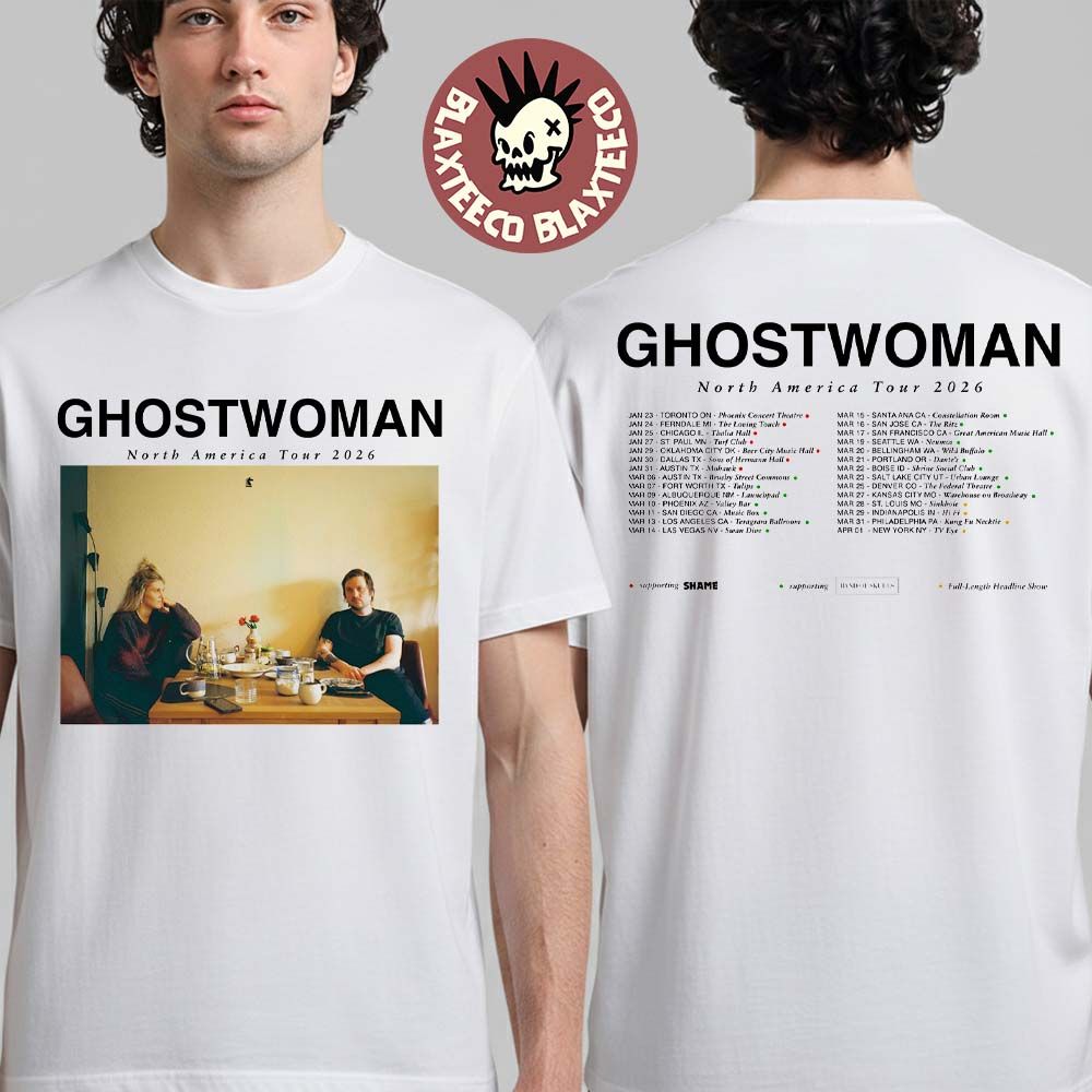 Ghostwoman North America Tour 2026 City Dates Two Sided T-Shirt Unisex T-shirt, Sweatshirt, Hoodie, Long Sleeve Tee - T-Shirt, Sweatshirt, Hoodie