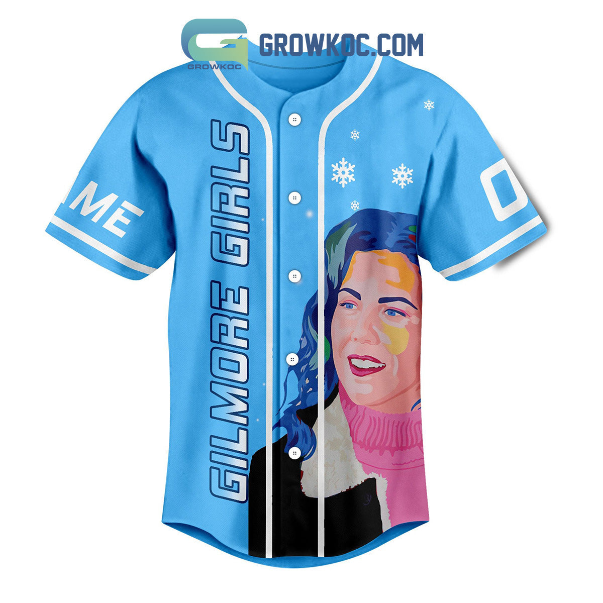 Gilmore Girls I Smell Snow Christmas Custom Name Baseball Jersey baseball jersey product view 2