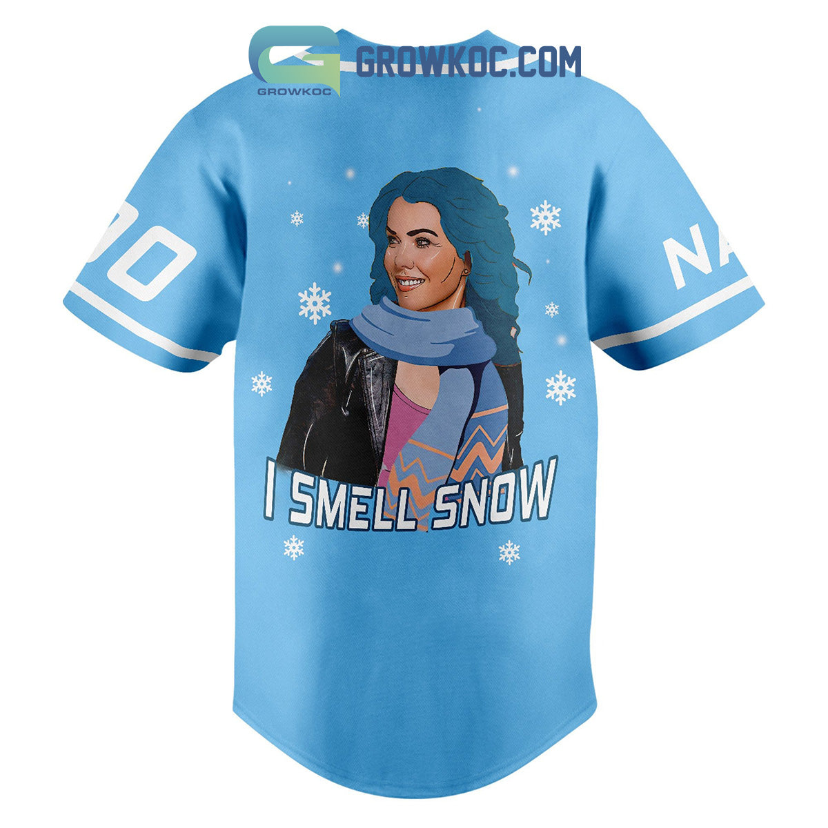 Gilmore Girls I Smell Snow Christmas Custom Name Baseball Jersey baseball jersey product view 3