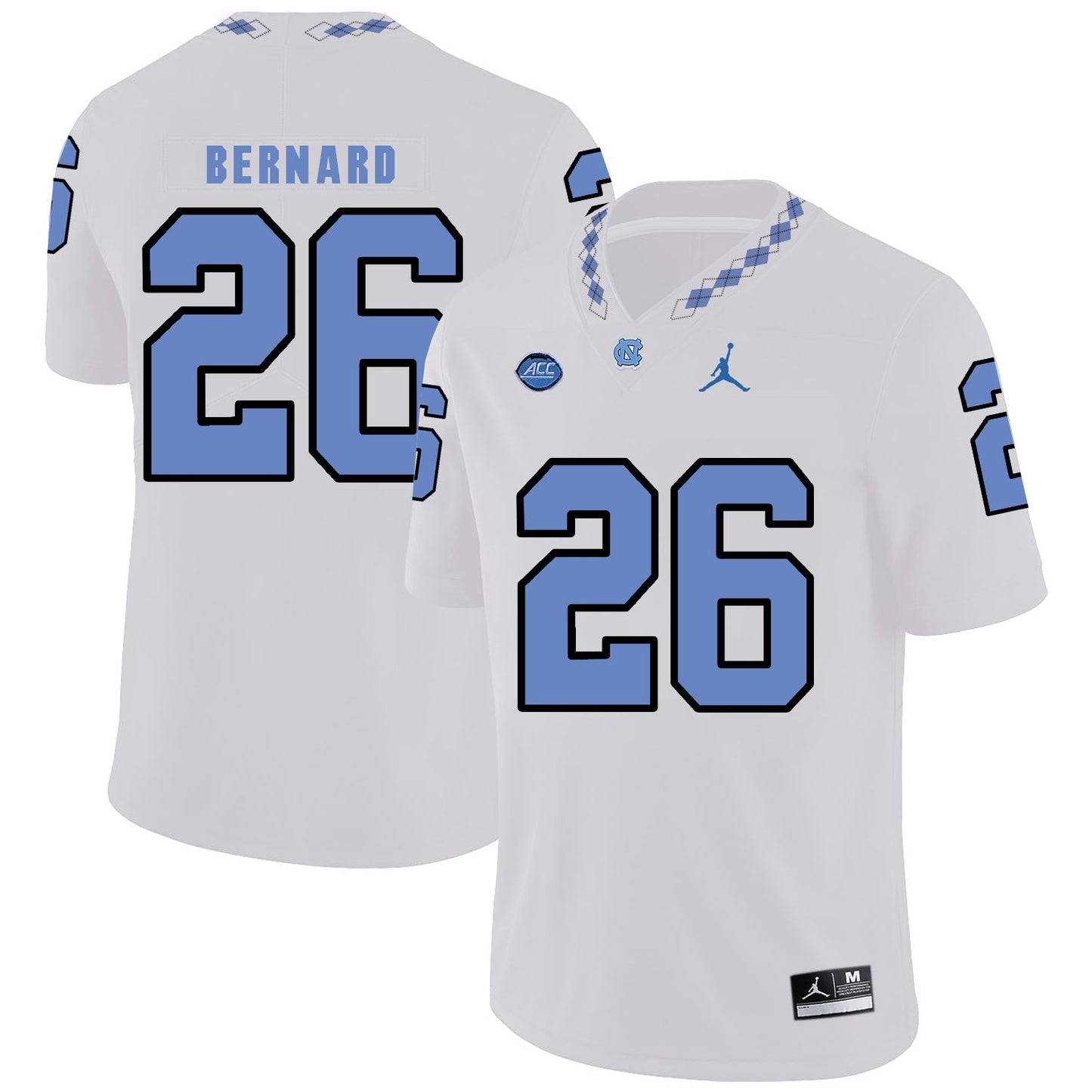 Giovani Bernard 26 White College Football Jersey football jersey product view 1